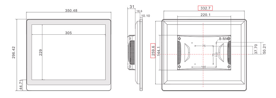  tpc150 m4 dimensions