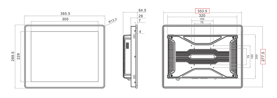  tpc150 M5 dimensions