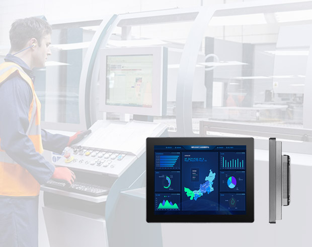 Touchthink 12.0 inch Panel Mount LCD Display Embedded in Industrial Electrical Automation Cabinet 