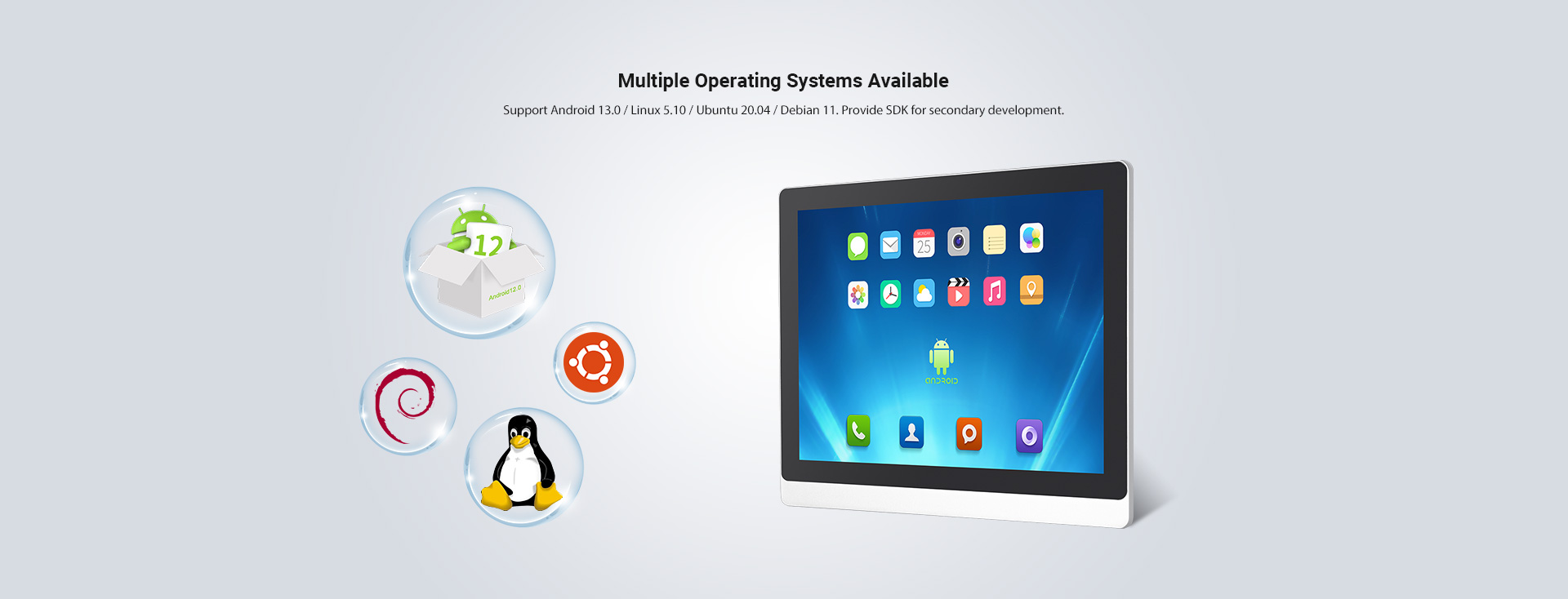 touchthink Industiral Panel Mount android Tablet Android 13.0 Ubuntu Debian Linux Operating system