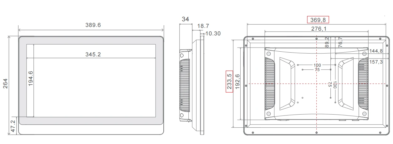 15.6Inches Android Touch Screen Device Size-TouchThink