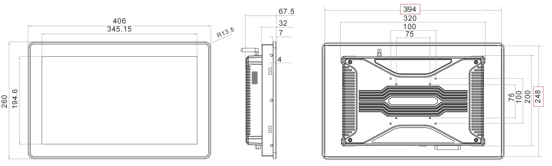 15.6Zoll robuster Industrie-Panel-PC lüfterlos RK3568-TouchThink