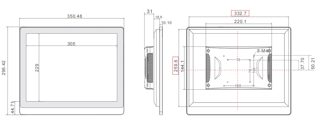 15Inches industrial All in one computer size-TouchThink