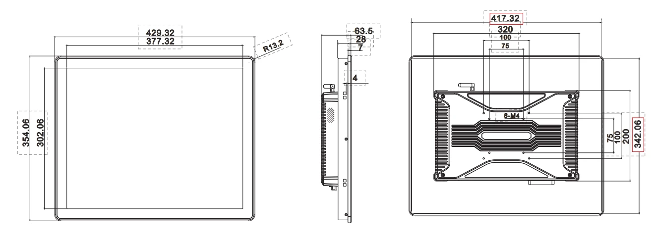 19 Inches Touch Screen Industrial Panel PC RK3568 10-point Capacitive Monitor Size-TouchThink