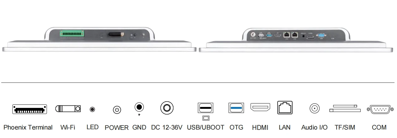 19Zoll RK2588 Fanless Rich Ports All-in-One-Industrie-PC-Ports-TouchThink