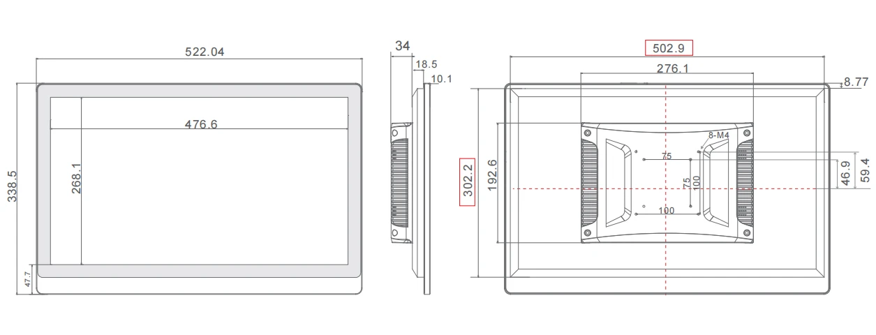 21.5” HMI Panel RK3588 Waterproof IoT Panel Factory Size-TouchThink