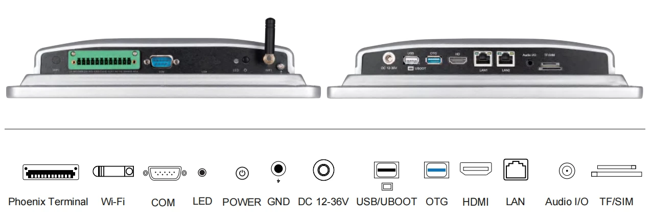 Phoenix Terminal Rich Interfaces for 10.1 Inches RK3588 4Gen Panel PC-TouchThink