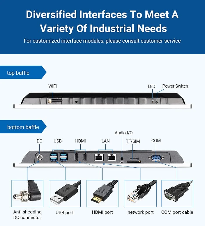 Ultra thin All in one pc with diversified interfaces HDMI COM USB WiFi