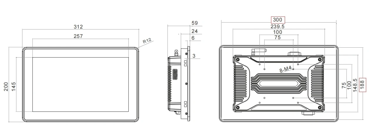 11.6 Inches Rugged Panel PC 312×200-TouchThink