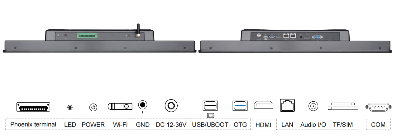 21.5 Inches Rugged All in One Panel RK355 Ethernet Lan WIFI Phoenix Contact