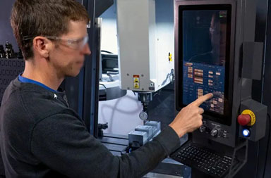 TouchThink Ruggedized Industrial All-in-One PC in CNC Machine