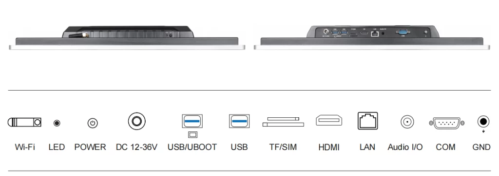 19-inch RK3568 ultra thin panel pc 2xUSB UBOOT DC16-36V