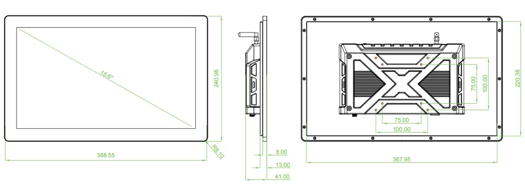 Common Size 15 Inches Ultra Slim All in One PC for Industrial purpose