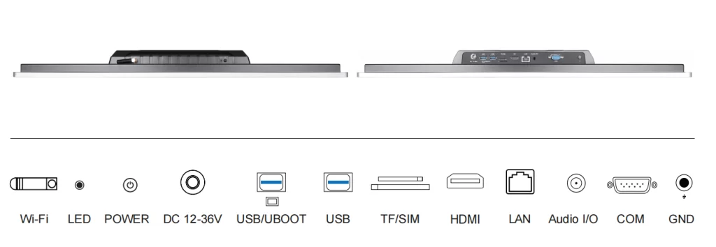 Ultra slim 23.8-inch industrial panel PC COM232 USB HDMI LAN