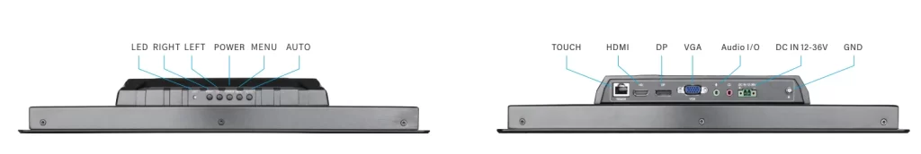 15-inch External Embedded Industrial Display VGA DP HDMI