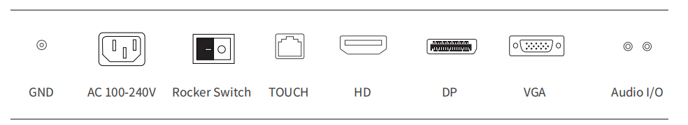 32 inches VESA wall-mounted industrial display interfaces