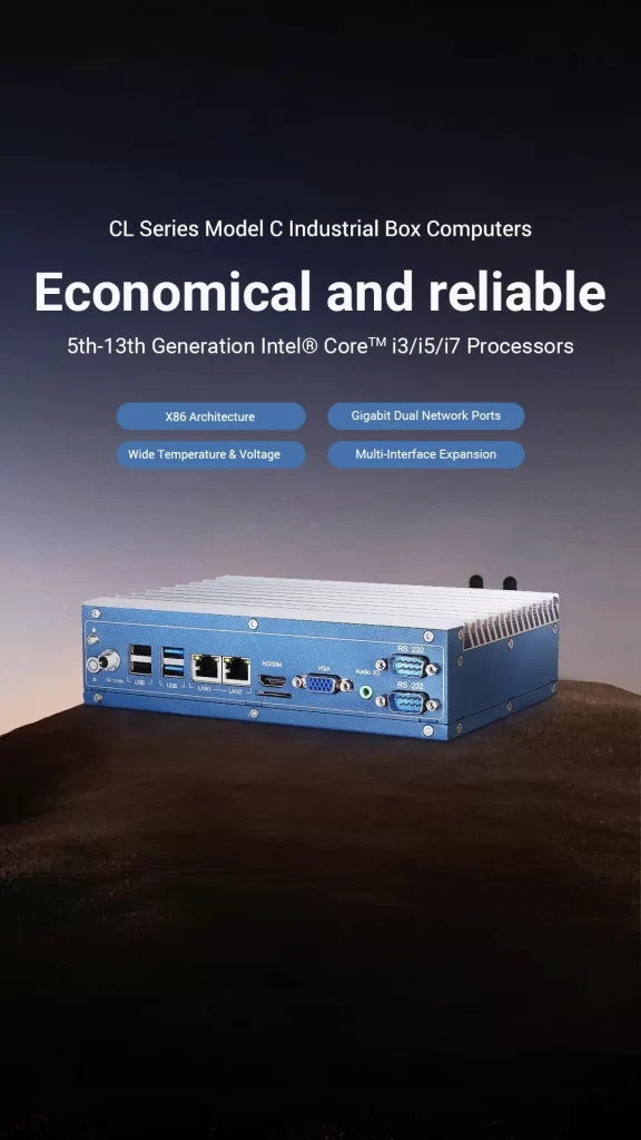 CL Series Model C Industrial Box PC Intel Core i3 i5 i7 processor TouchThink IPC Manufacturing