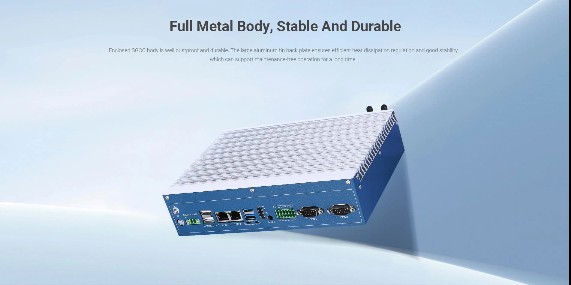 Full Metal Mini Box PC with SGCC and aluminum fin back plate