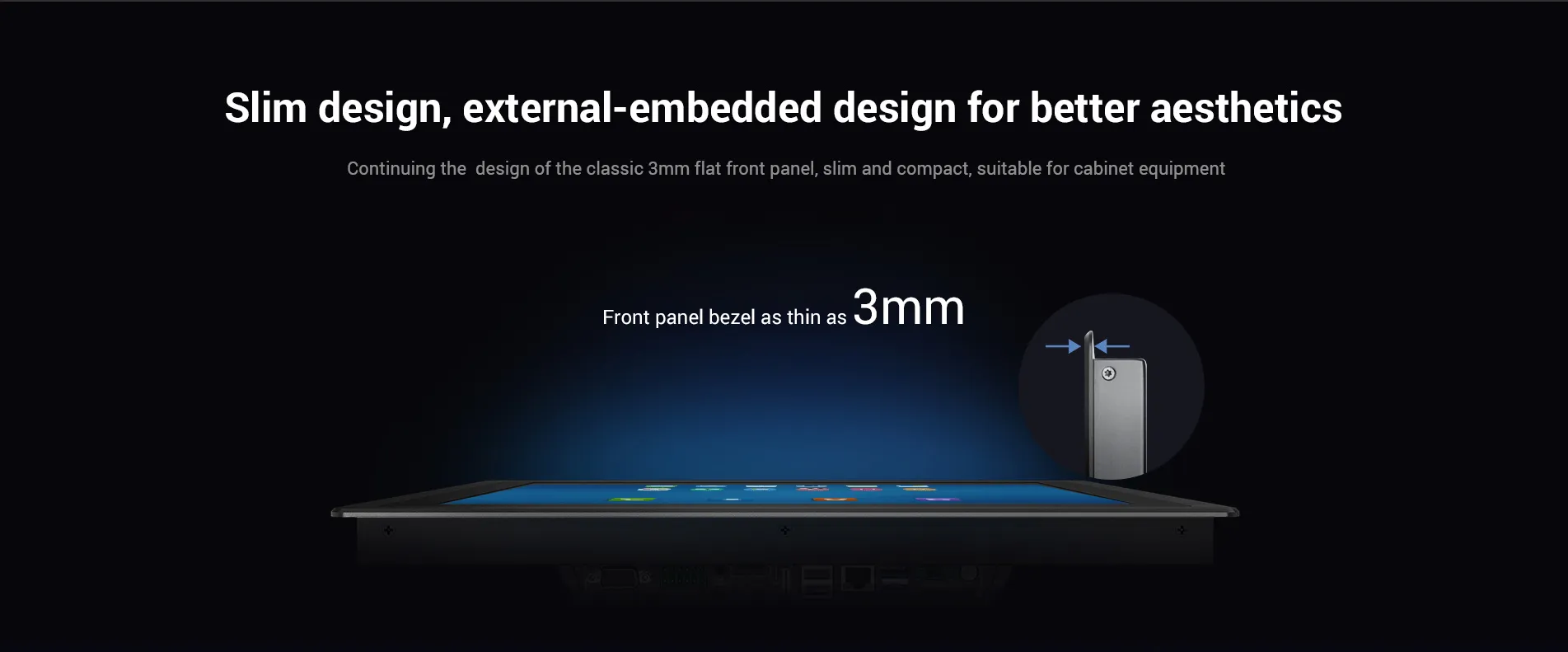 3mm front panel bezel External Embedded Android Panel PC_03