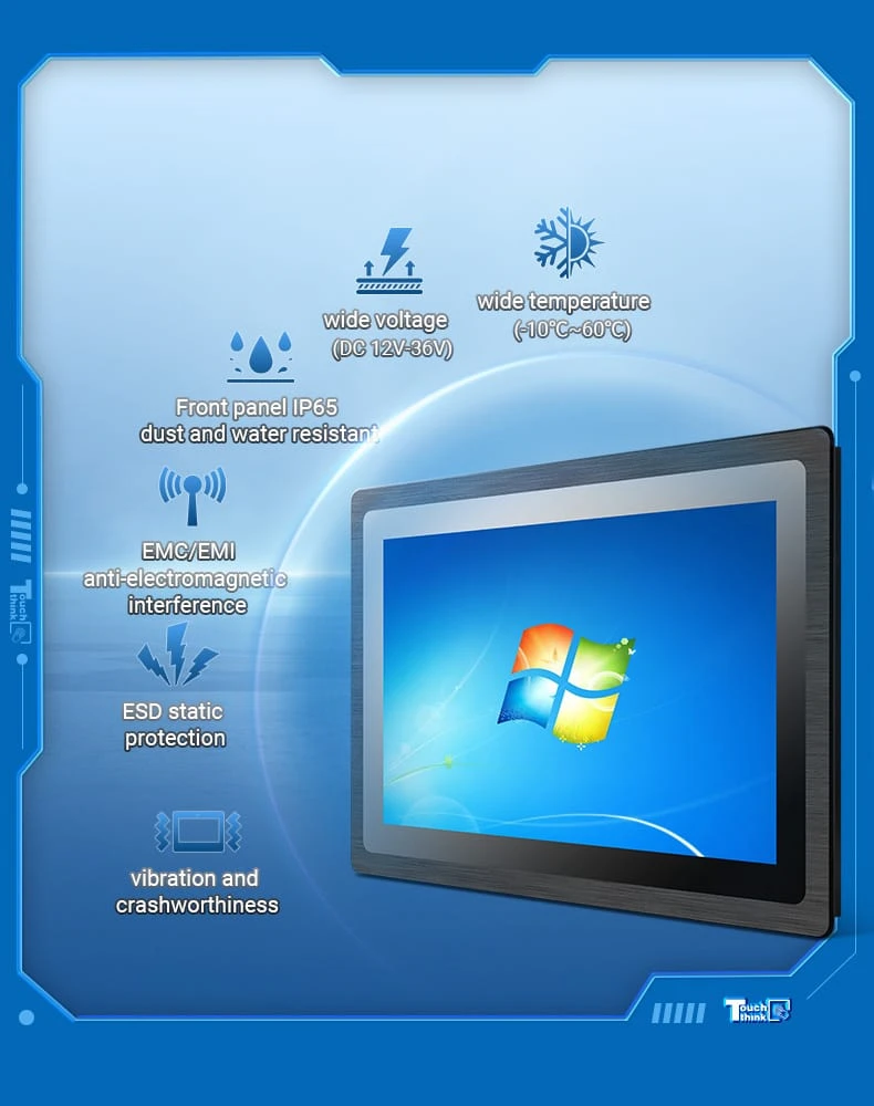 ESD EMC EMI All-in-one Panel PC IP65-TouchThink IPC Manufacturing