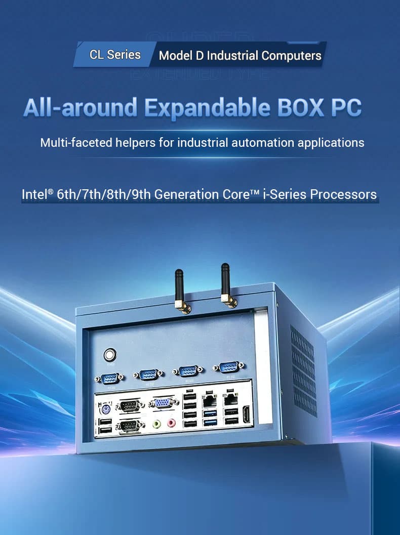 Expandable industrial box PC with Intel i series CPU