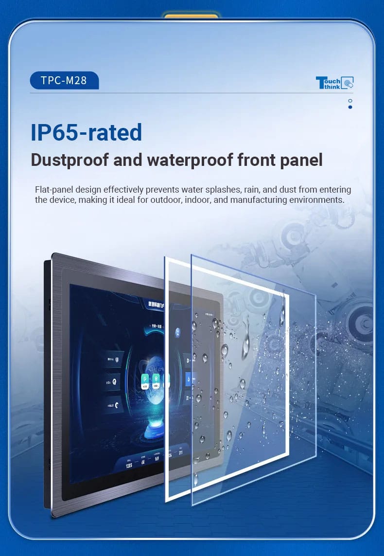 Panno frontale con classificazione IP65 TPC-M28-TOUCHTHINK IPC Manufacturing