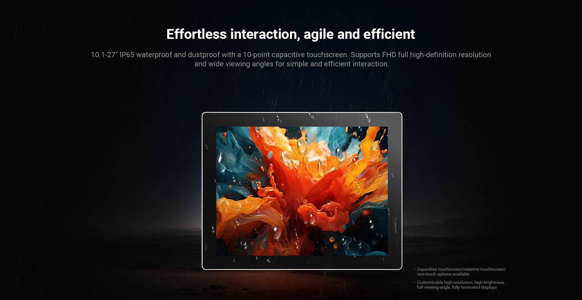 10.1-27 inches waterproof and dustproof X86 All-in-one PC with FHD touch screen