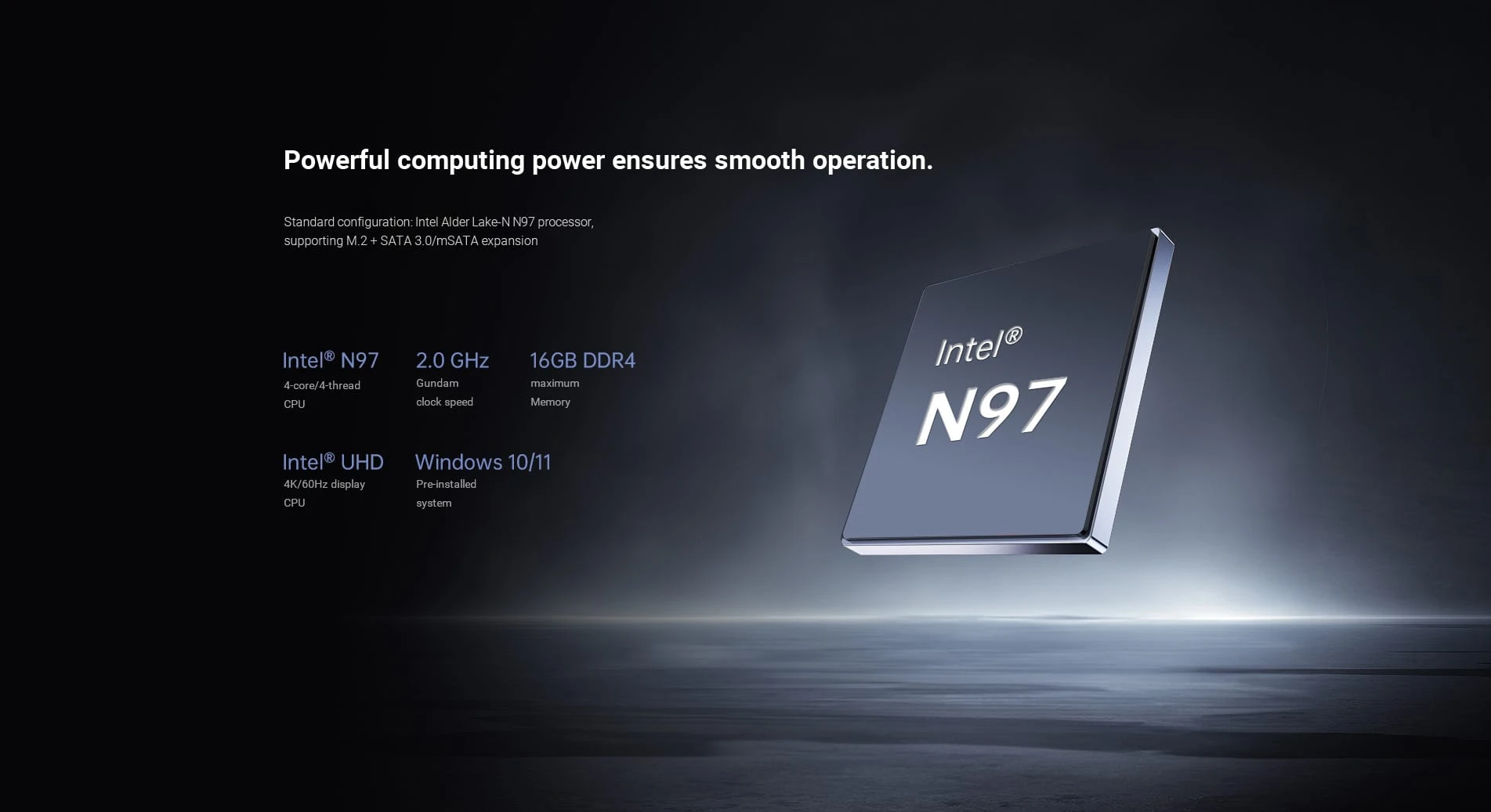 N97 industrial grade all-in-one PC 4K/60Hz UHD display