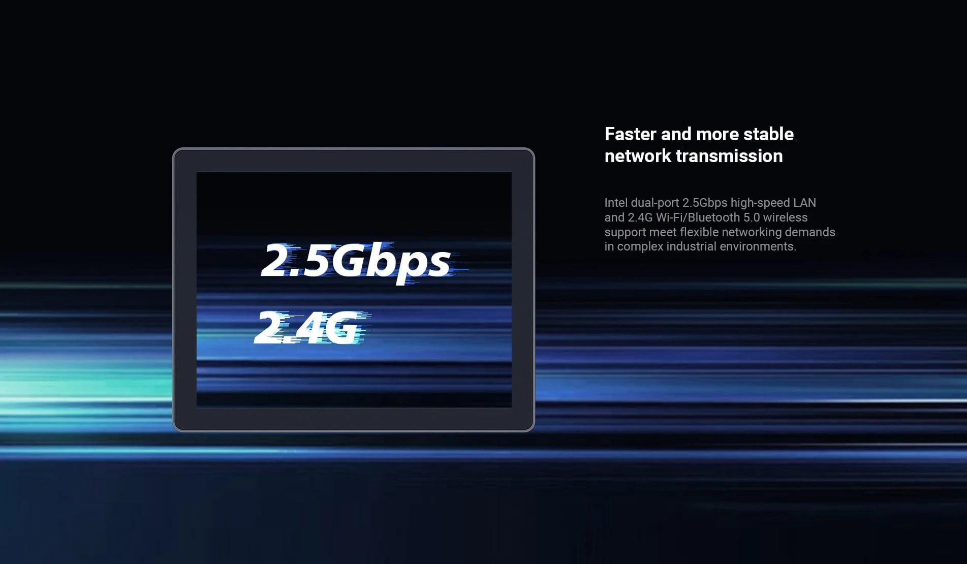 Intel dual-port 2.5Gbps LAN and 2.4G WiFi BT5.0 wireless