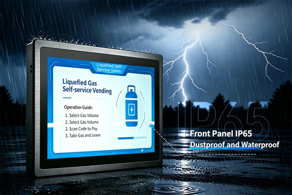 Front panel IP65 dustproof and waterproof industrial display.