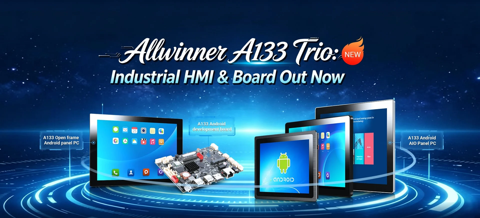 Allwinner A133 Trio Industrial HMI Board Out Now